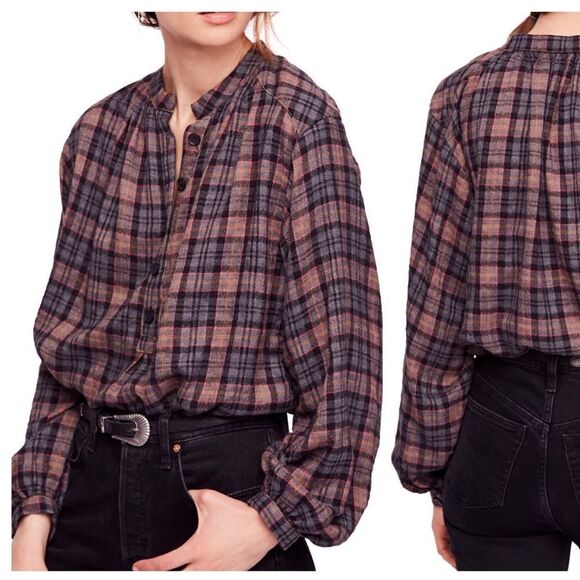 Free People Northern Bound Plaid Shirt Size Extra Small - Picture 1 of 12